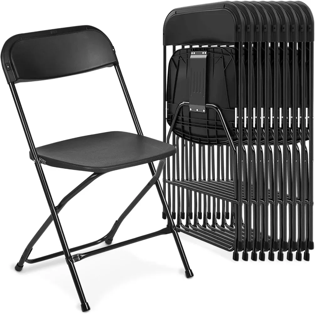 AJP Distributors 10 Pack 650 lb. Capacity Premium Plastic Folding Chairs Wedding Party Outdoor Indoor Office Meeting House