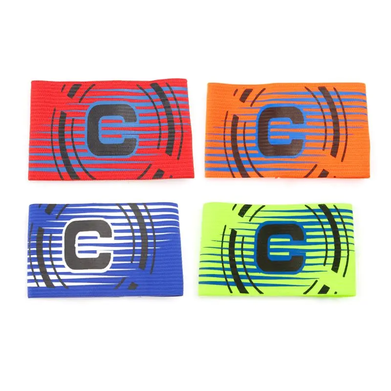 1 Piece Multicolor Elastic Soccer Captain Armband Adjustable Polyester Football Basketball Player Bands For Adult Youth