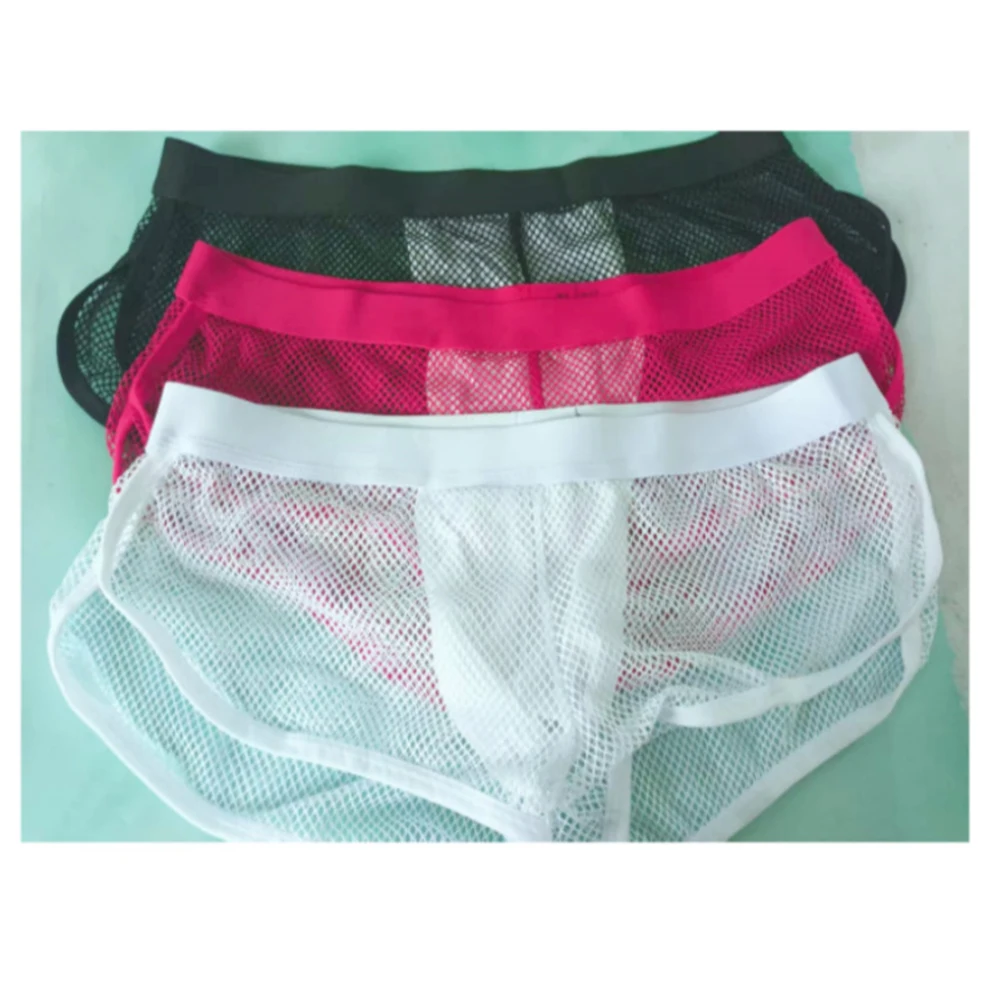 

Men\\\\\\'s Breathable Pouch Boxer Briefs Underwear Solid Color Trunks Made of Soft Nylon Fabric for Everyday Comfort