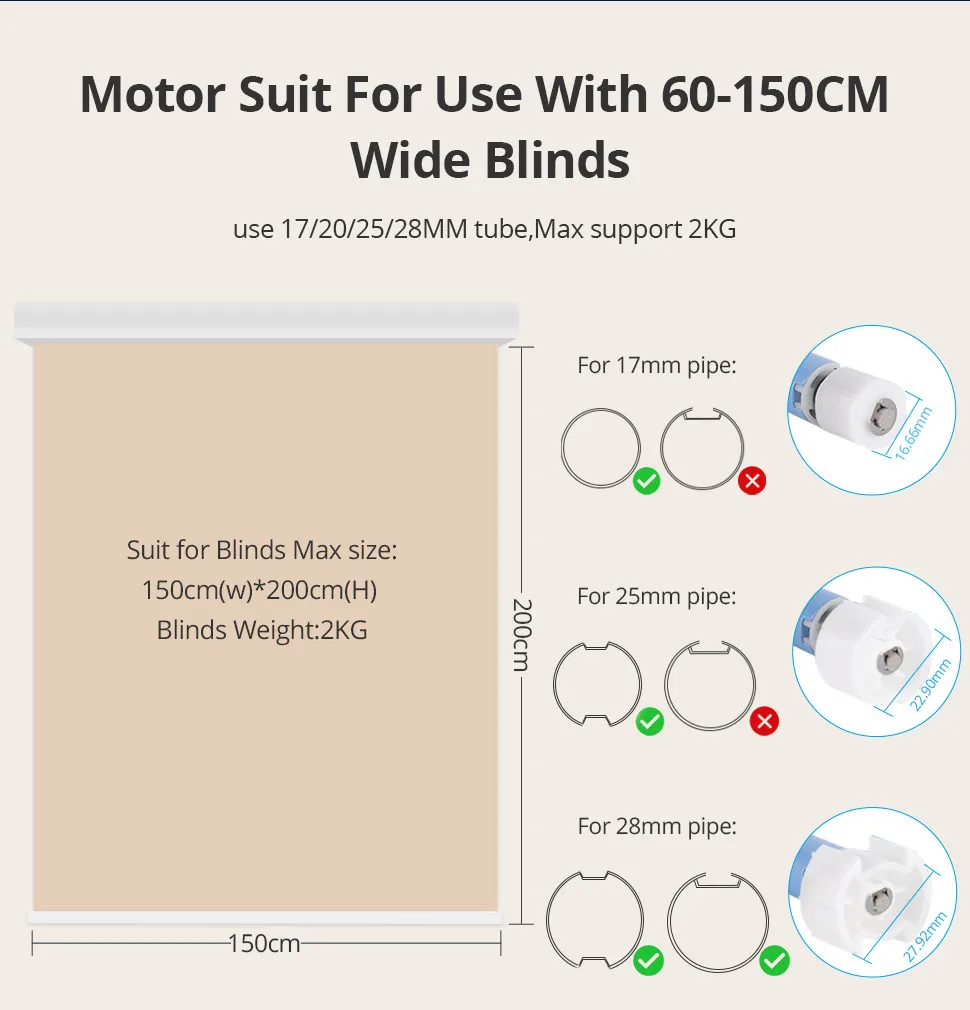 Zigbee-Rollo-Motor für 17 25 28 mm Rohr Zemismart wiederaufladbarer Vorhangmotor, funktioniert mit Tuya-App Alexa Google Home Voice – Detail 9