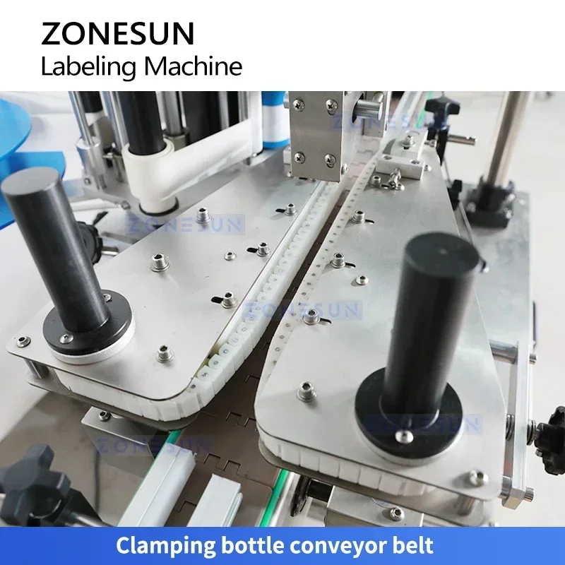 ZONESUN ZS-TB300I Vertikale einseitige Klebeflaschen-Etikettiermaschine für Flachoberflächenverpackungen
