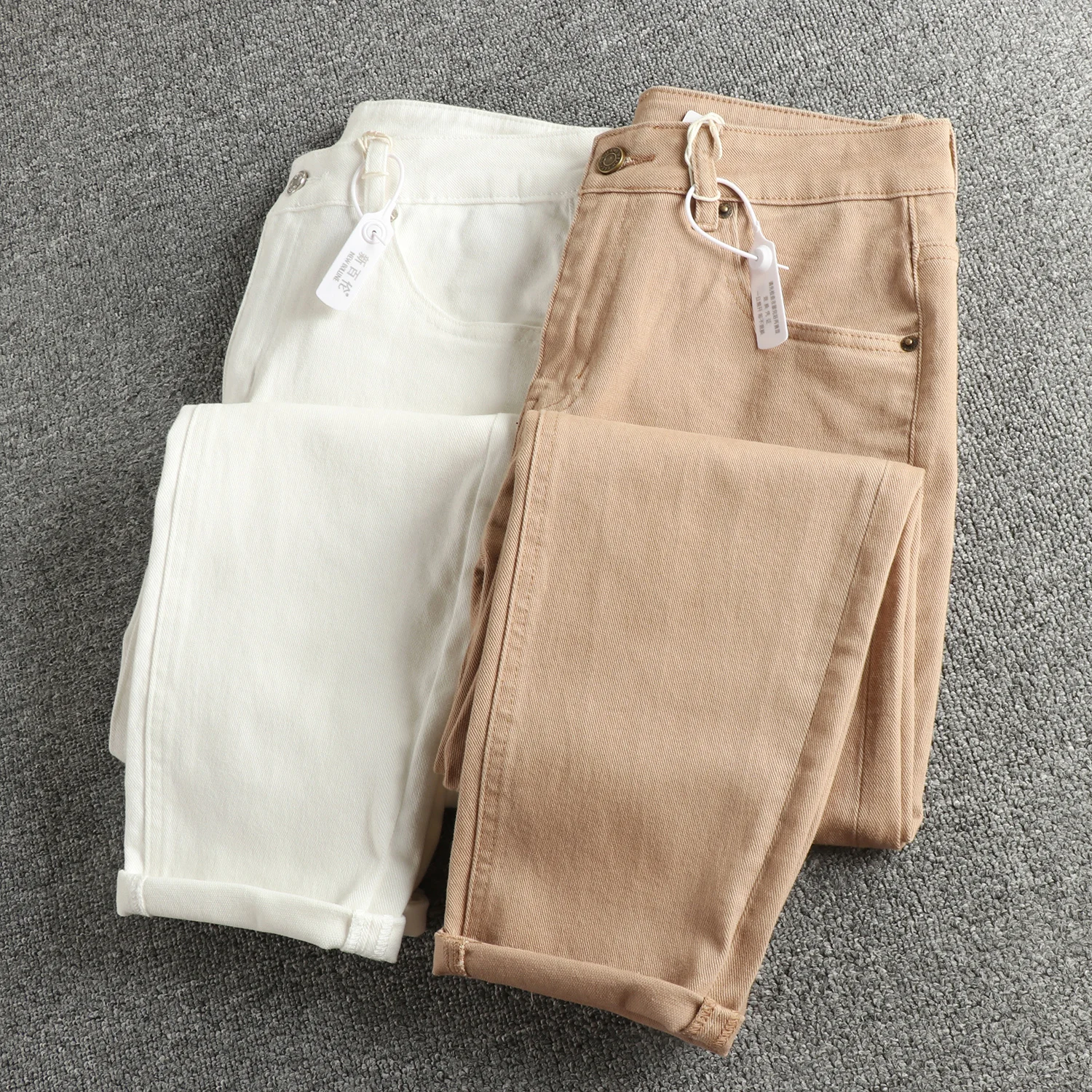 Witte denim jeans met rechte p - Street Fashion Com recensie en prijs