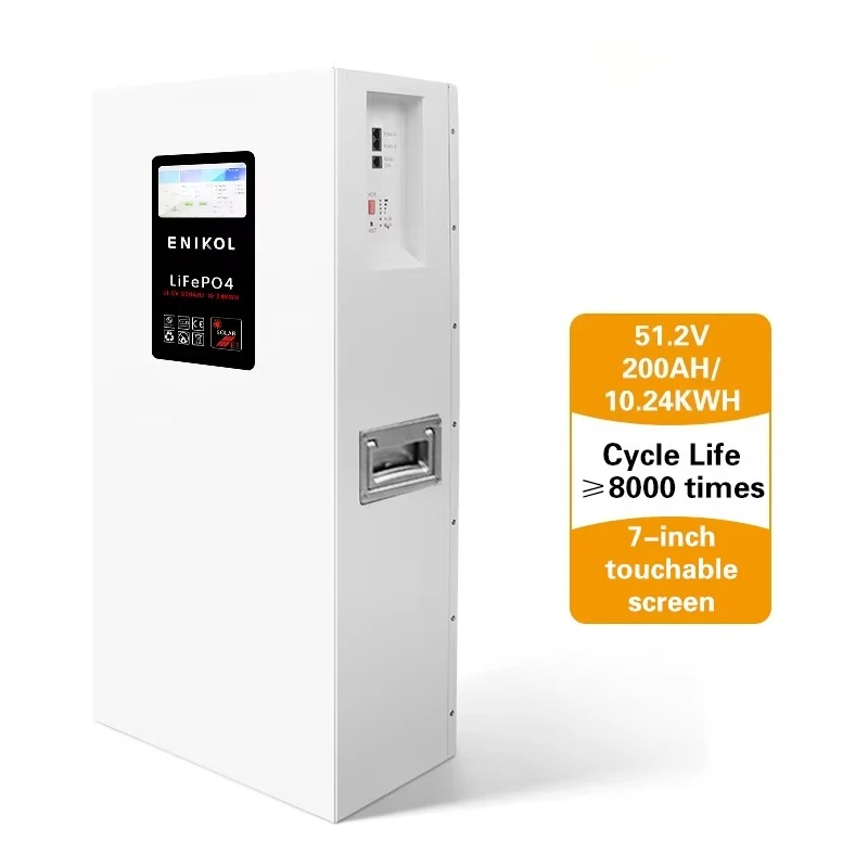 51.2V Lifepo4 Battery 10kwh Lithium Iron Phosphate 48V 200AH Solar Battery with LCD/Touchable Screen