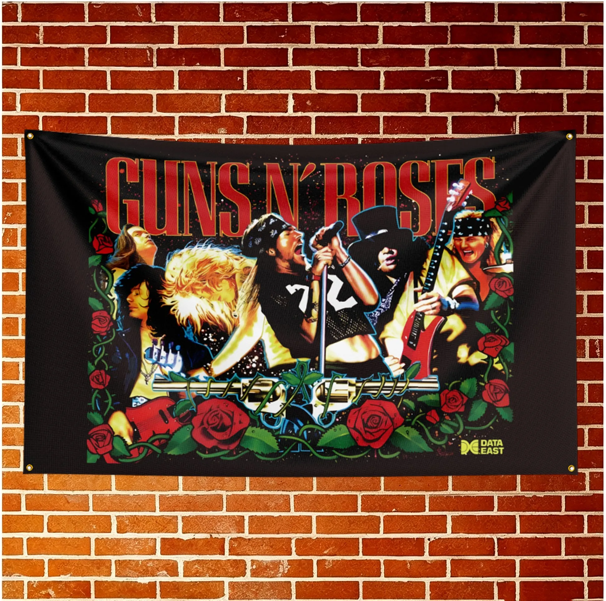 G-Guns N' R-Ro-ses Flag Banner For Fan Cave Watch Party Tailgate Gathering Indoor Outdoor Backyard Home Festival Ornament Supply