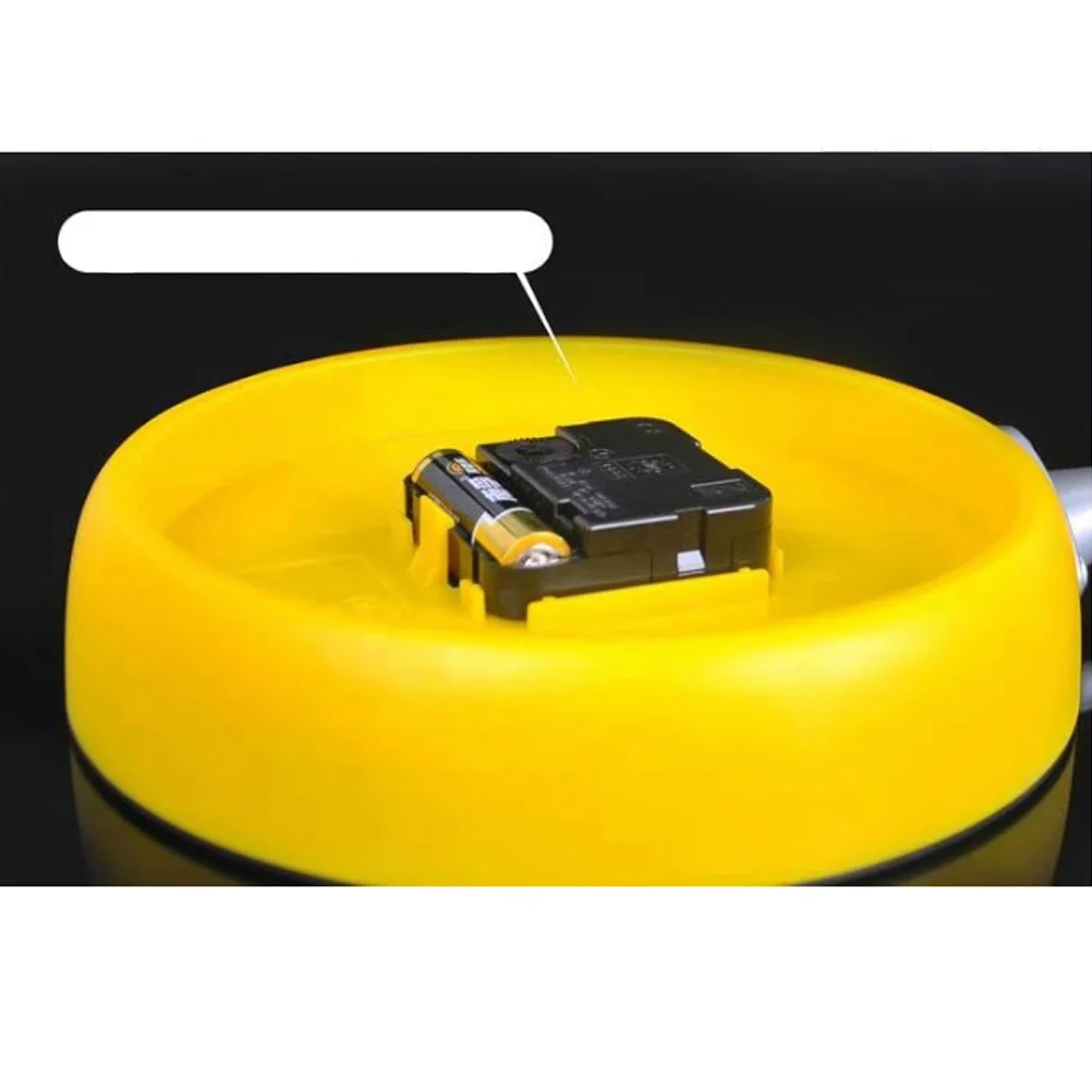 

Premium ABS Frying Pan Wall Clock with Egg Dial Yellow Cute Funny Home Decor Clock for Living Room Kitchen Office