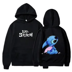 Disney-Sweat à capuche fin CAN o Stitch PVD pour hommes et femmes, pull décontracté pour garçons et filles, Streetwear Harajuku, automne