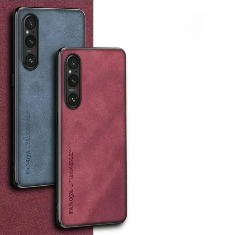 

For Sony Xperia 1 VII VI V Case Luxury Sheepskin Leather Fundas On For Xperia 10 VI 1 VII VI Full Lens Protection Cover