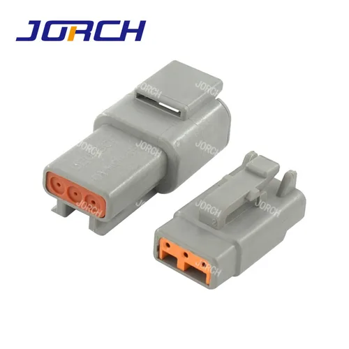 Imagen 2 del producto 5 Juegos de conector de cable Deutsch DTM de 3 pines, enchufe automático macho hembra impermeable gris DTM06-3S/ATM06-3S DTM04-3P/ATM04-3P