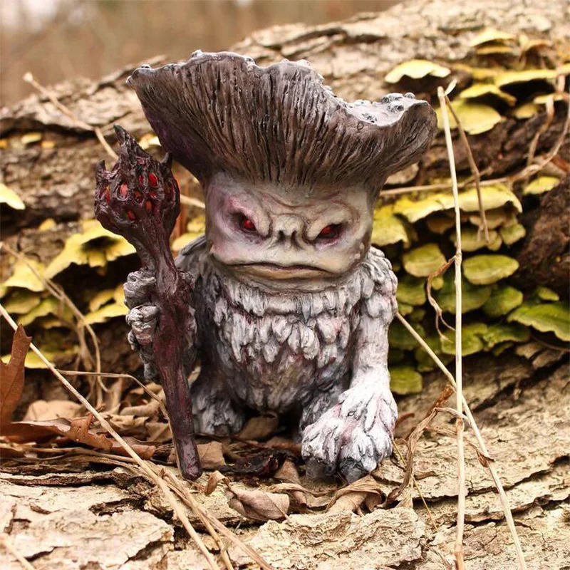 

Fairy Garden Ornaments, Mushroom Monster, Elf Shaman Wizard, Troll Style, Trend, Resin Artifact Decoration