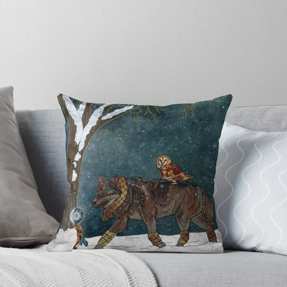 

Winter Journey Throw Pillow pillow pillowcase Pillowcases Bed Cushions luxury home accessories New year pillow