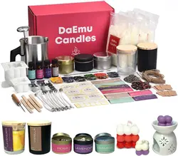 Full Candle Making Supplies for Adults Kids Beginners, Including Natural Soy Wax, Wicks & More, Best Homemade DIY Starter Set