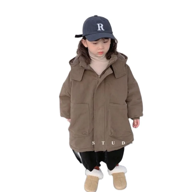 Boys Coat Jacket Cotton Outerwear Windbreak 2023 Thicken Velvet Winter Warm High Quality Children\'s Clothing