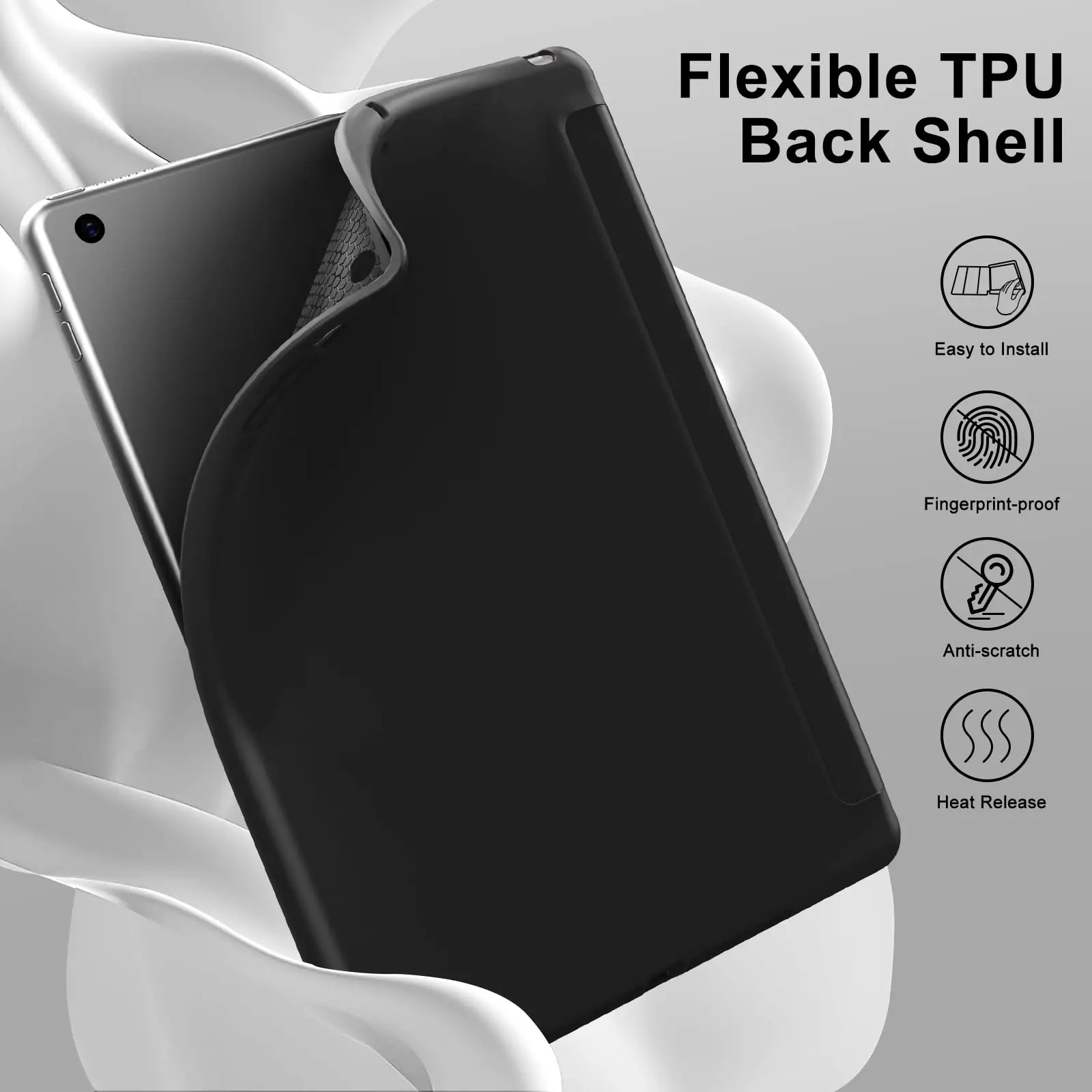 For iPad 10.2 7th 8th 9th GenerationSoft Silicone Case For Apple iPad 7 8 9 2019 2020 2021 PU Leather Flip Smart Cover