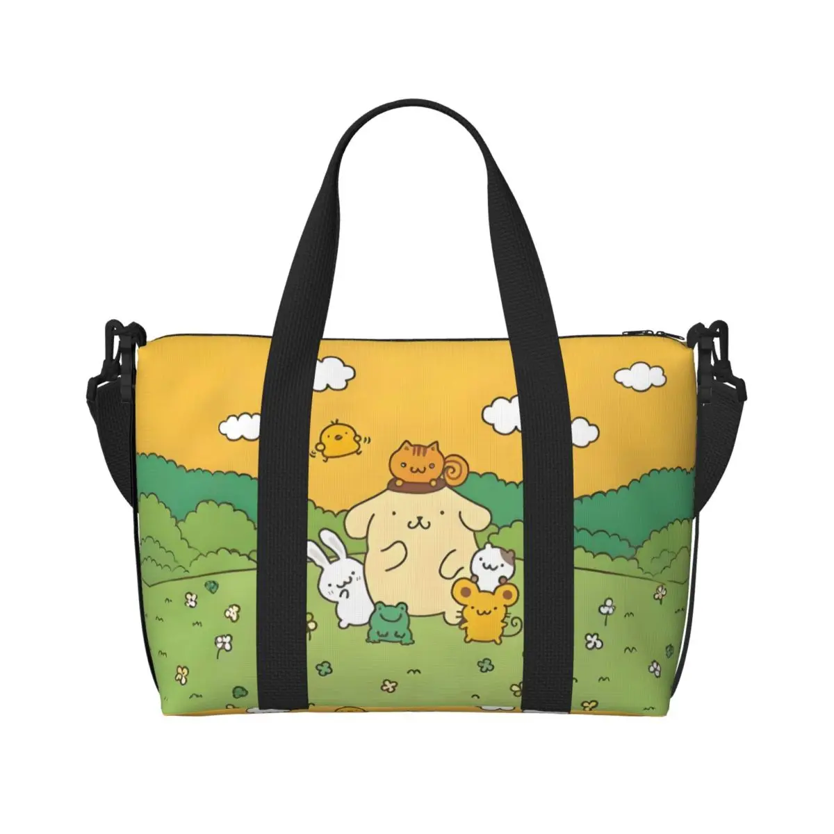 

Custom Large Dog Cartoon Pompompurin Tote Bag for Women Anime Cute Shoulder Shopper Gym Beach Travel Bag