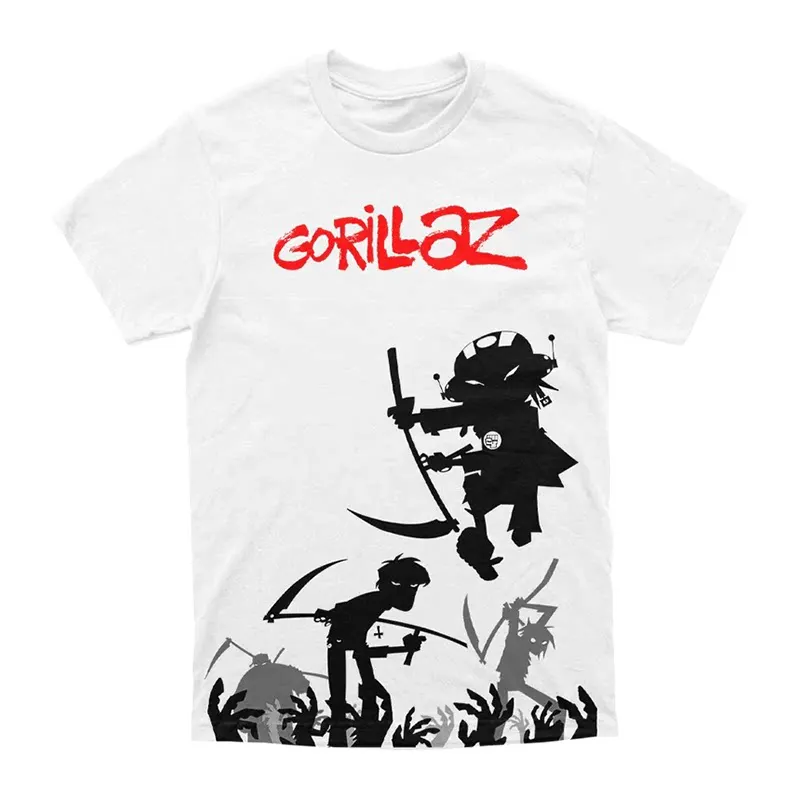 Best British Virtual Band Gorillaz Casual High Street Short-sleeved Pure Cotton Printed T-shirt for Europe and America