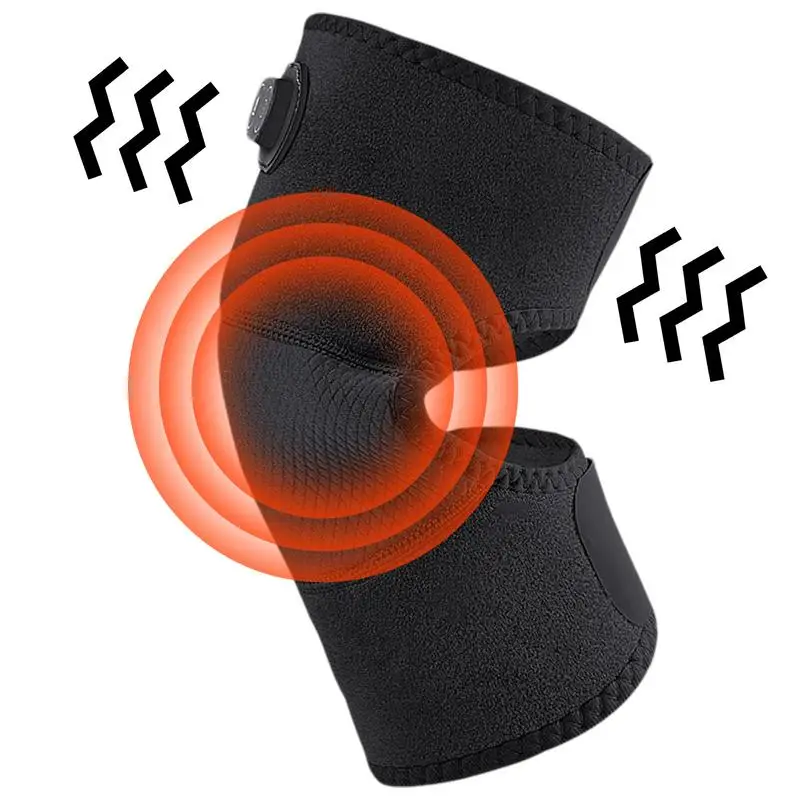 

USB Heated Knee Pad Adjustable Heat Vibration Relief Knee Warmers Portable USB Heated Massager Promotes Muscle Relaxation