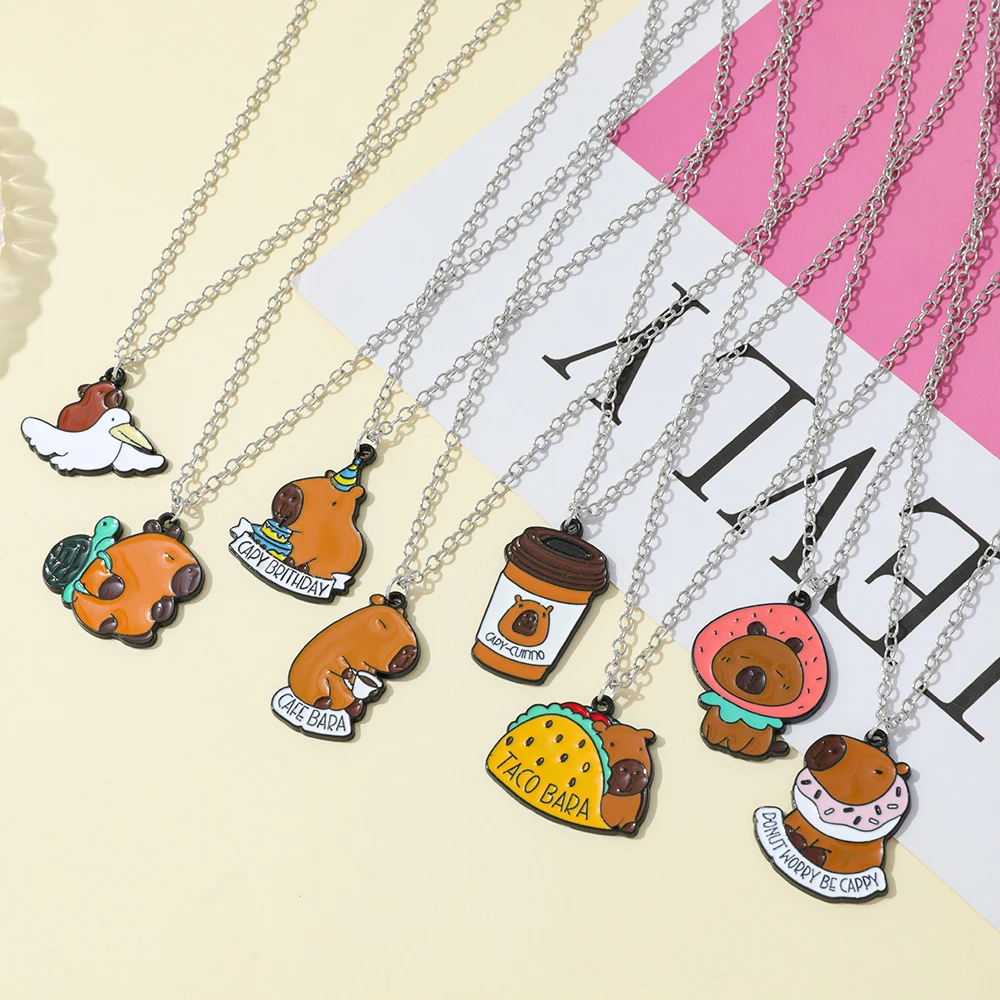 Capibara charme- schattige knaagdier hanger, Kawaii dier voor natuurliefhebbers, minimalistisch cadeau voor haar