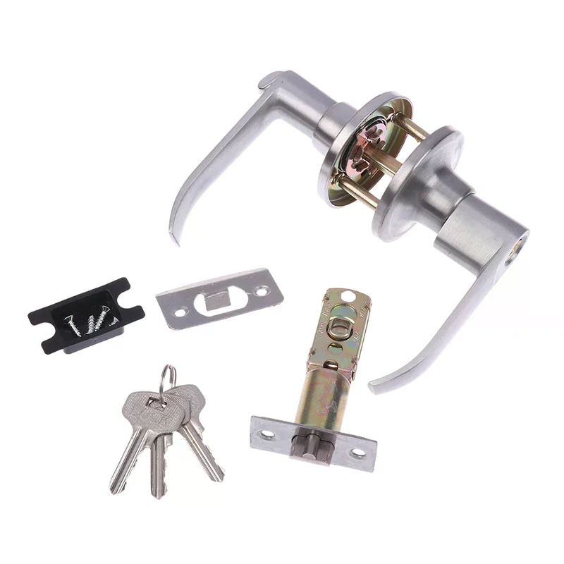 Cerradura de manija de puerta de habitación de aleación de aluminio de alta calidad, perillas esféricas de tres polos, cerradura de puerta, accesorios de Hardware para baño y dormitorio