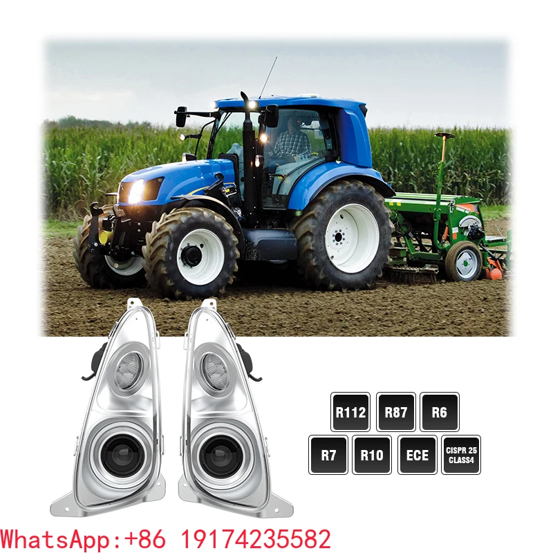 R/L LED Headlamp For New Ho-lland T Series T6020 T6030 T6040 T6050 T6070 T6080 Tractors