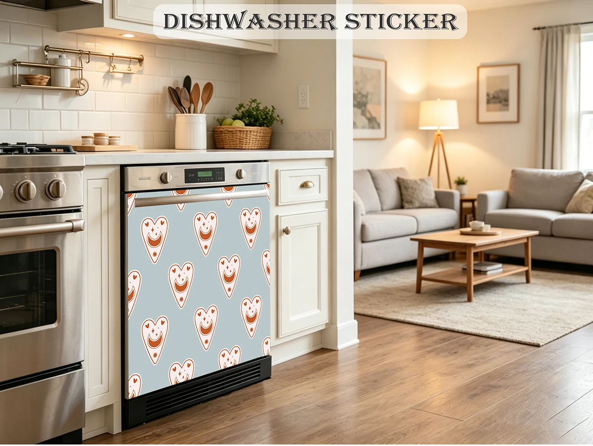 Mystical Witchy Seamless Pattern Dishwasher Door Sticker Art Mural Self-adhesive Kitchen Washing Machine Doors Wrap Stickers