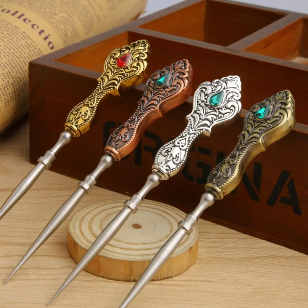 Metal Vintage Sewing Awl Needlework Accessories Fabric Leather Punch Hole Awl Round Hole DIY Craft Hole Punching Stitching