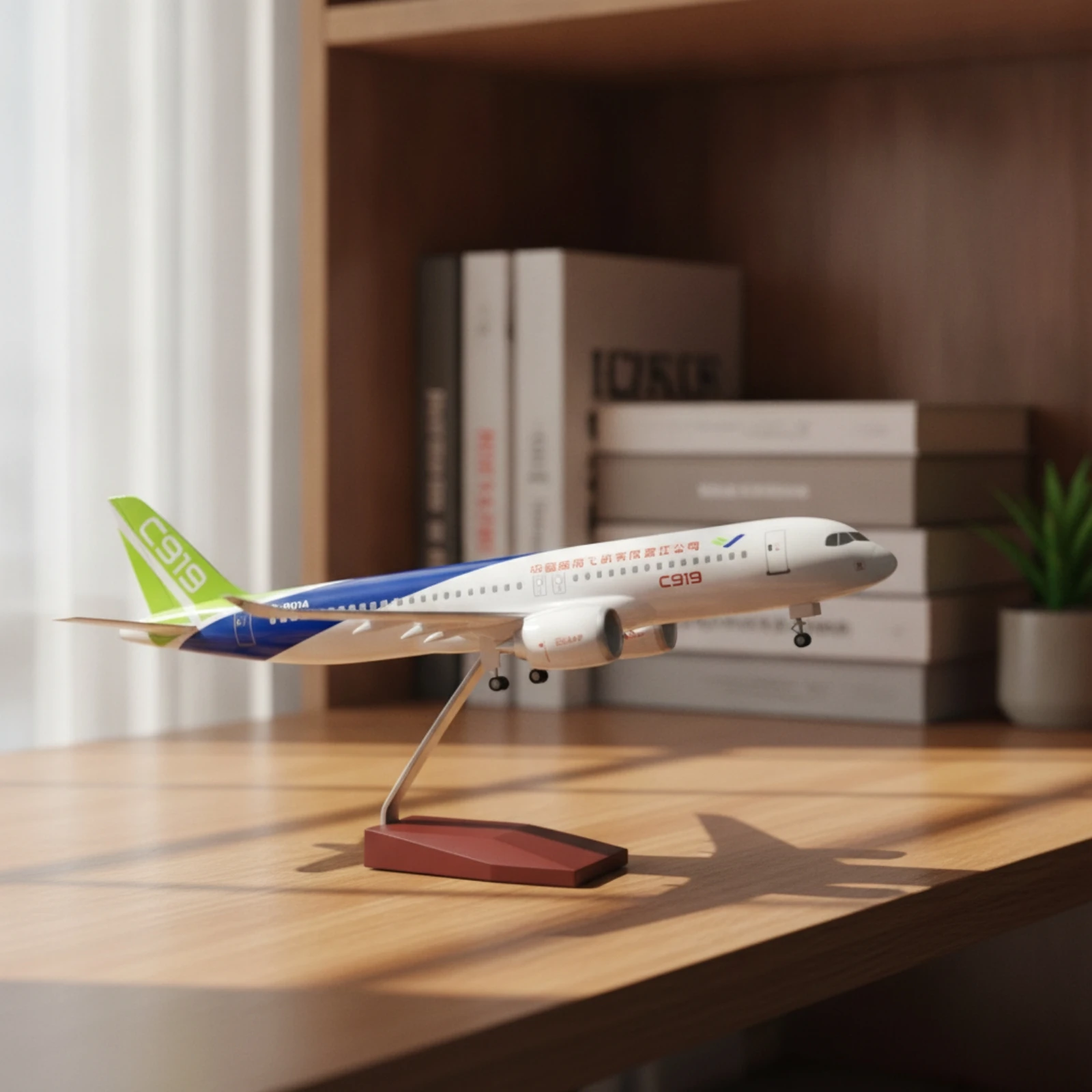 Passenger Jet Model Realistic Airplane Model with Stand Toy Plane Shiny Aircraft Easy to Assemble for Aviation Fans