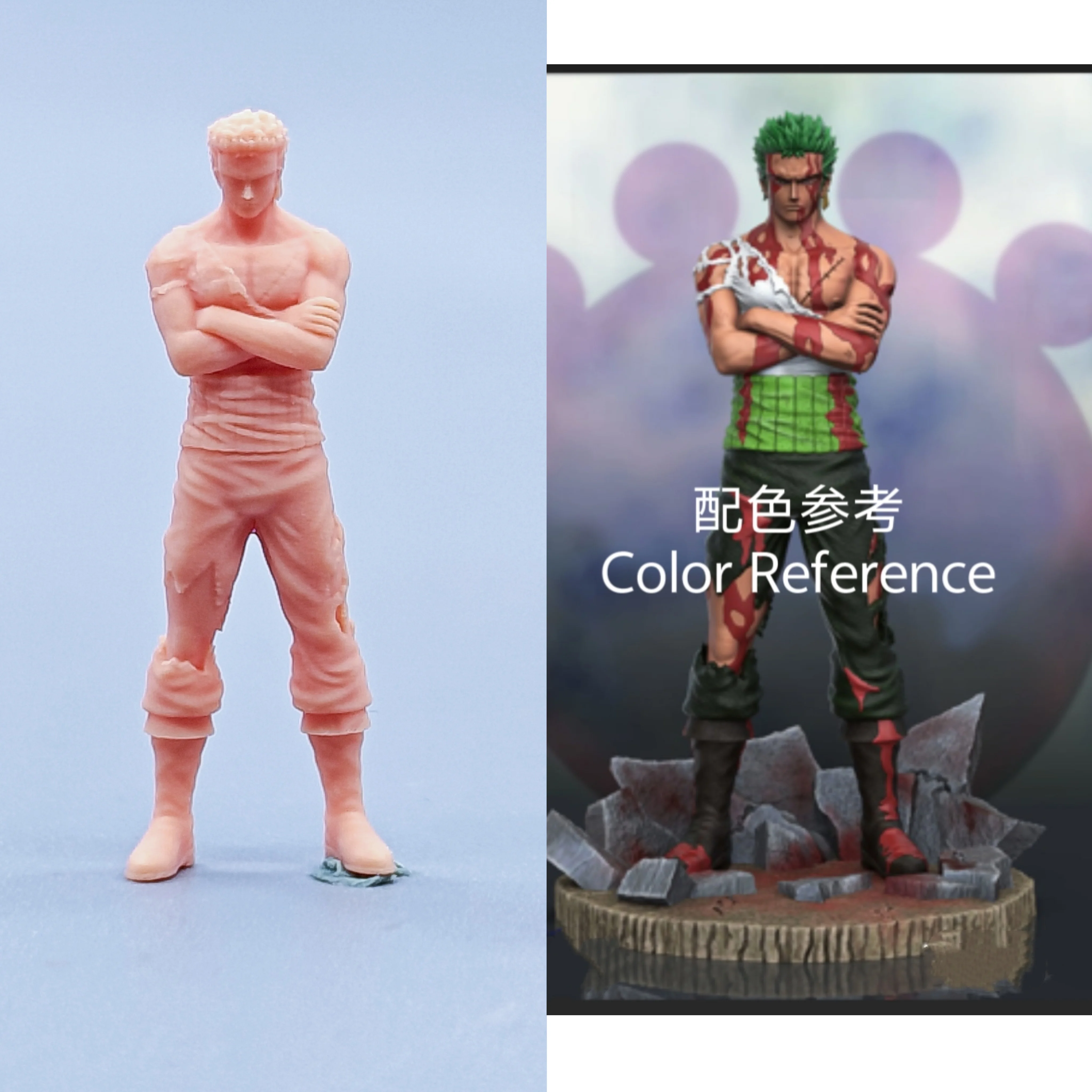 1/64 Figuren, Maßstabsmodell, Kunstharz, Zoro, unbemalt, Miniaturen, Diorama, handbemalt, C415