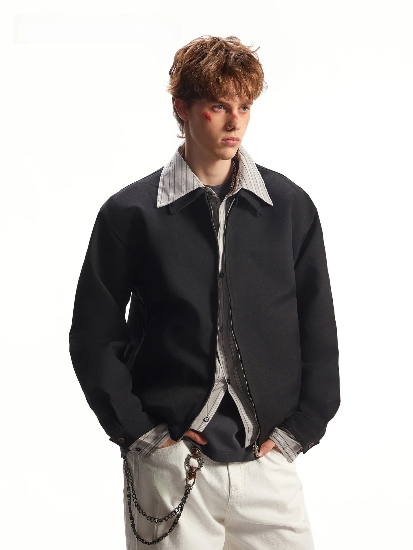 Chaqueta Harrington Estilo Americano SDMADE para Hombre y Mujer, Abrigo con Cuello Cleanfit para Otoño e Invierno, Corte Holg...