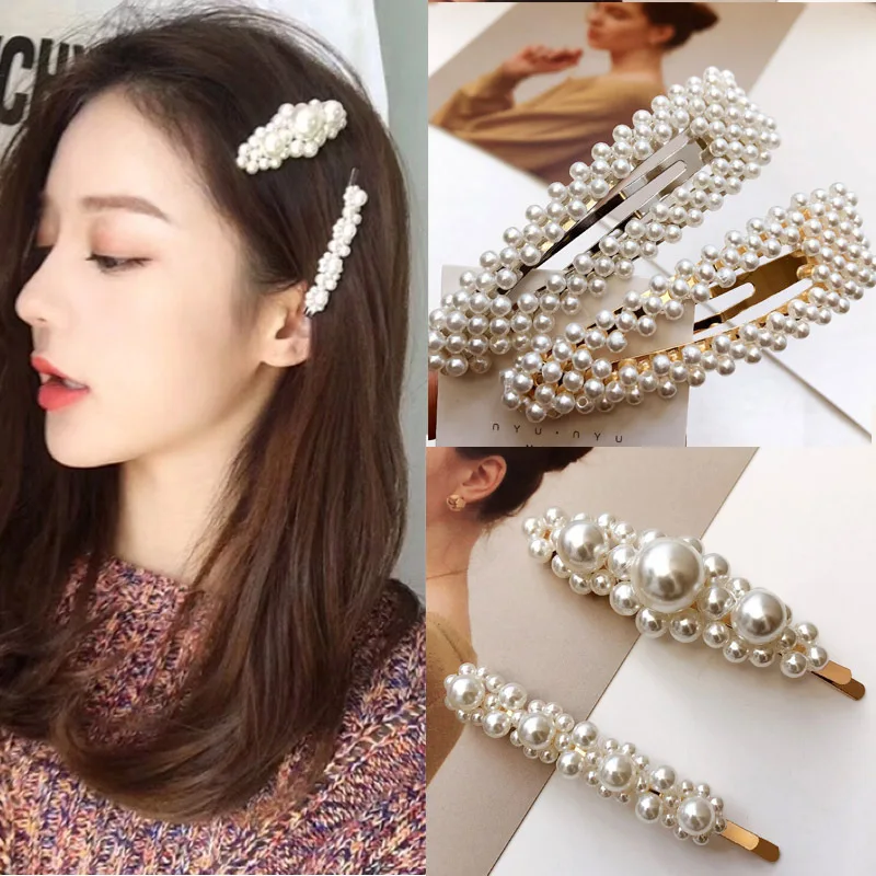 Korean Japanese Style Pearl Hair Pin for Teen Girls Side Bangs Flat Clip BB Clip Daily Wear Premium Soft Lightweight