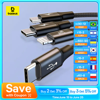 Baseus 20W PD 3 in 1 USB Type C Cable for iPhone 15 14 13 12 Xs Max Charger Cable for MacBook iPad Pro Samsung Xiaomi USB Cable