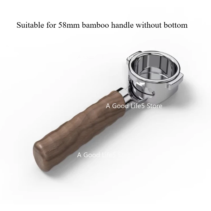 Applicable To Aleman Coffee Handle Italian Coffee Machine Modified Handle 58 Solid Wood Bottomless Double Mouth