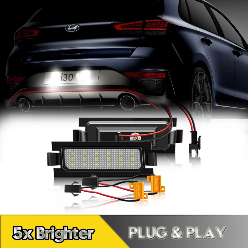 

2Pcs LED Number License Plate Light Lamps For Hyundai I30 Accent Elantra GT Hatchback Kia PRO Ceed 2012-2017 Car Accessories
