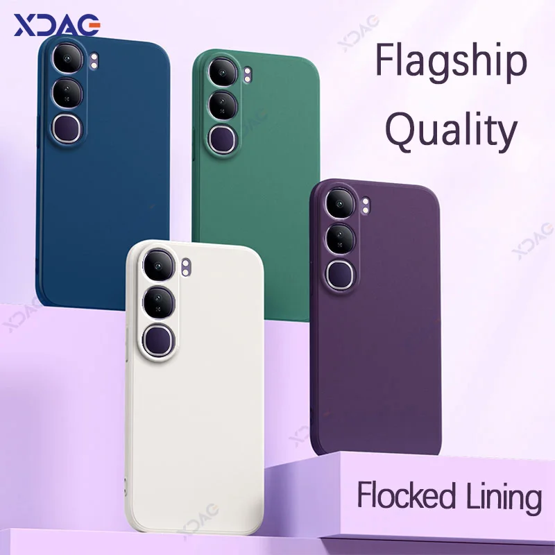 Étuis de téléphone portable d'origine pour VIVO V40 SE 80W 5G Europe V40SE 360 couverture arrière en Silicone liquide carré de luxe souple sac étanche