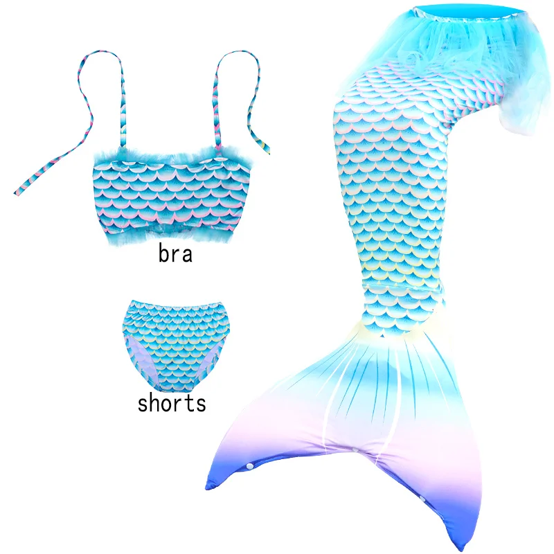 Kinderen Kleine Zeemeermin Staart Voor Meisjes Badpak Kinderen De Kleine Zeemeermin Kostuum Strand Bikini Badpak Voor Zwemmen Geen Flippers