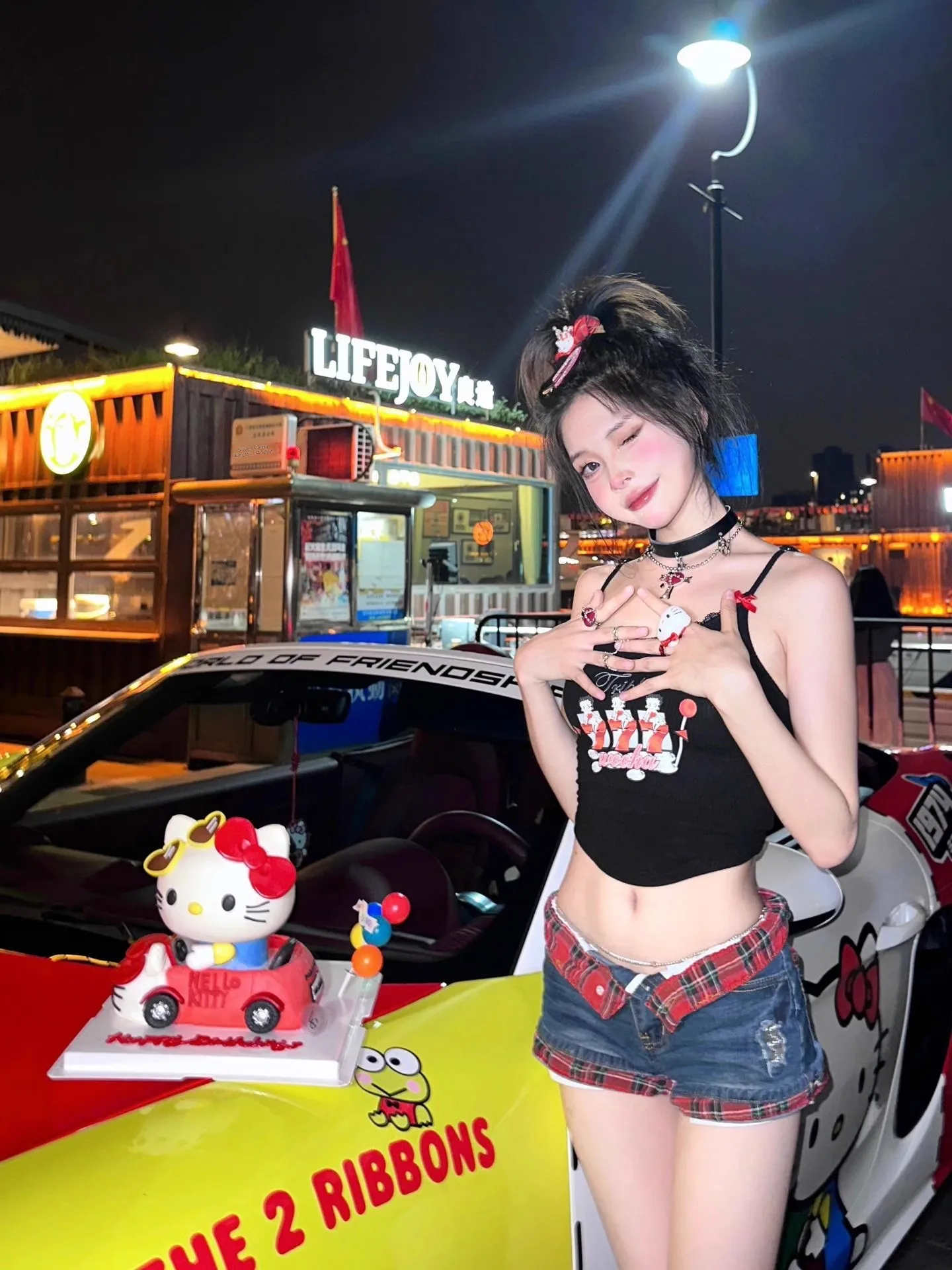 Y2K Millennium Style Spicy Girl Plaid Patchwork Cuffed Low Waist Denim Super Short Shorts Summer New Wrap around Hot Pants