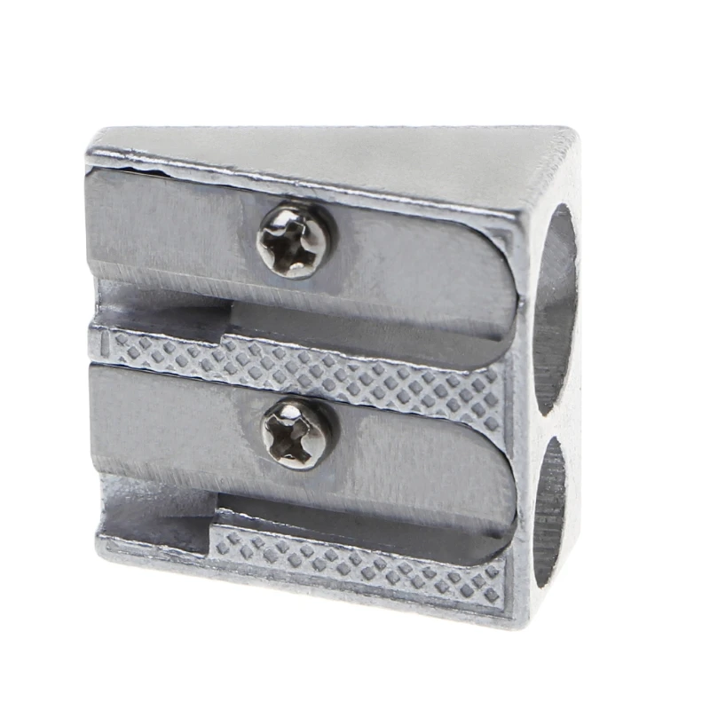 Y1UB โลหะ Bevelled Double Hole กบเหลาดินสอสำนักงานโรงเรียน Sharpener เครื่องเขียน