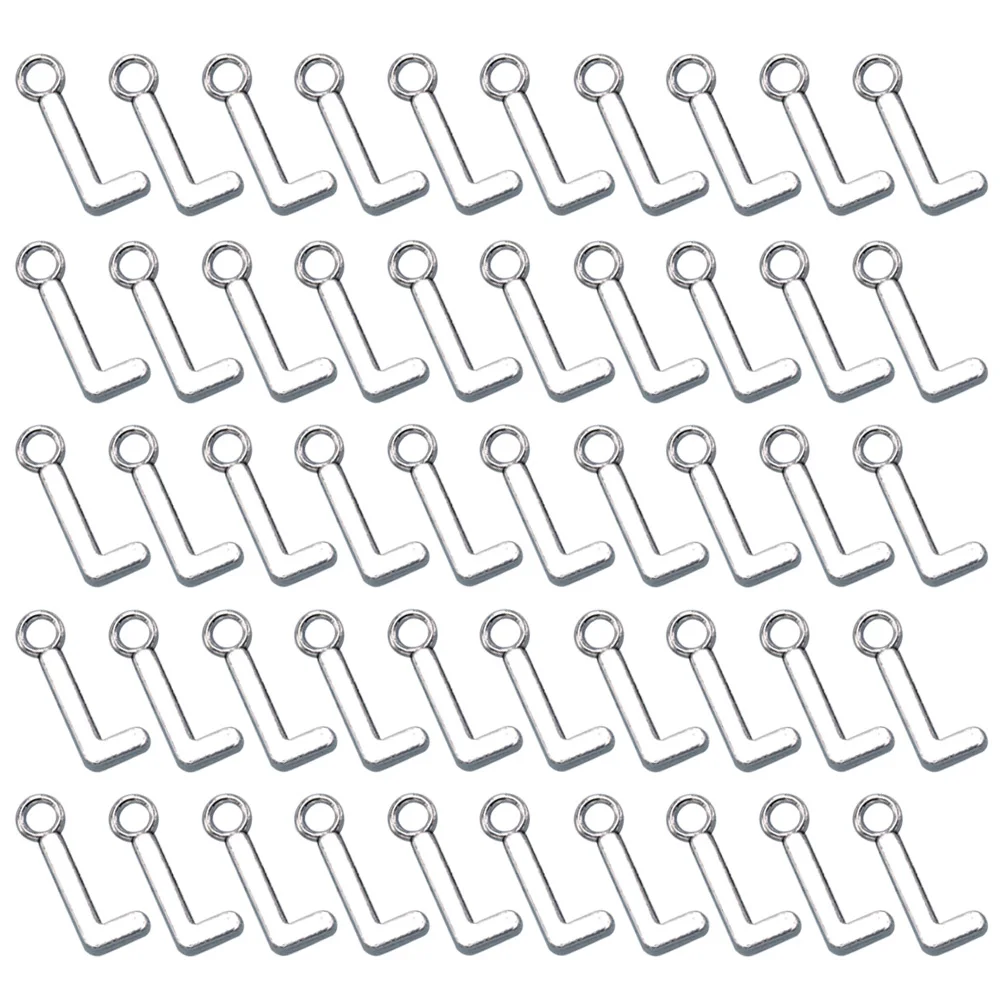 

50Pcs Alphabet L Alloy Pendants Durable DIY Necklace Bracelet Charms Jewelry Making Accessories Silver