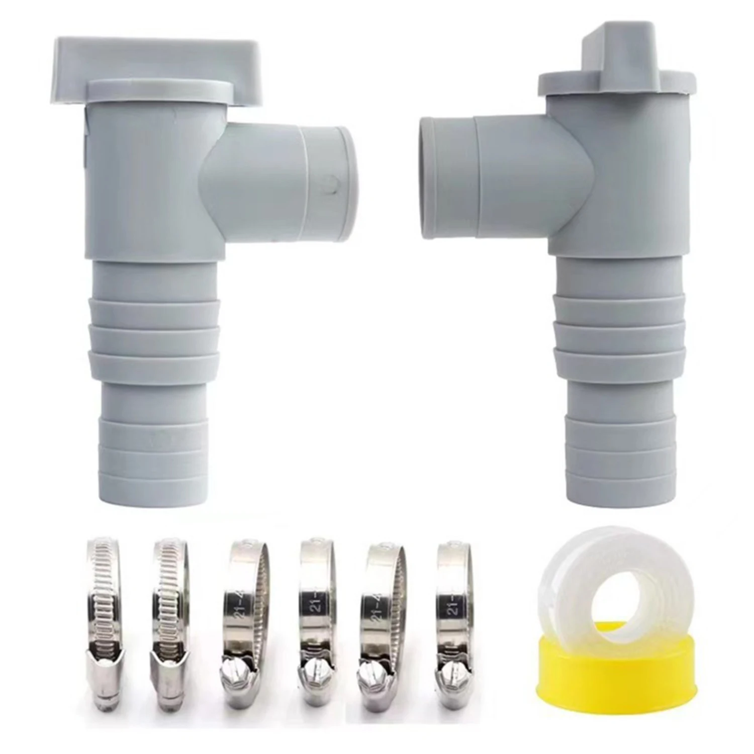 Адаптер насоса для фильтра для бассейна из ПВХ, сливной клапан для бассейна, шаровой клапан, подходит для фитингов для шлангов 32 мм, 1 шт.