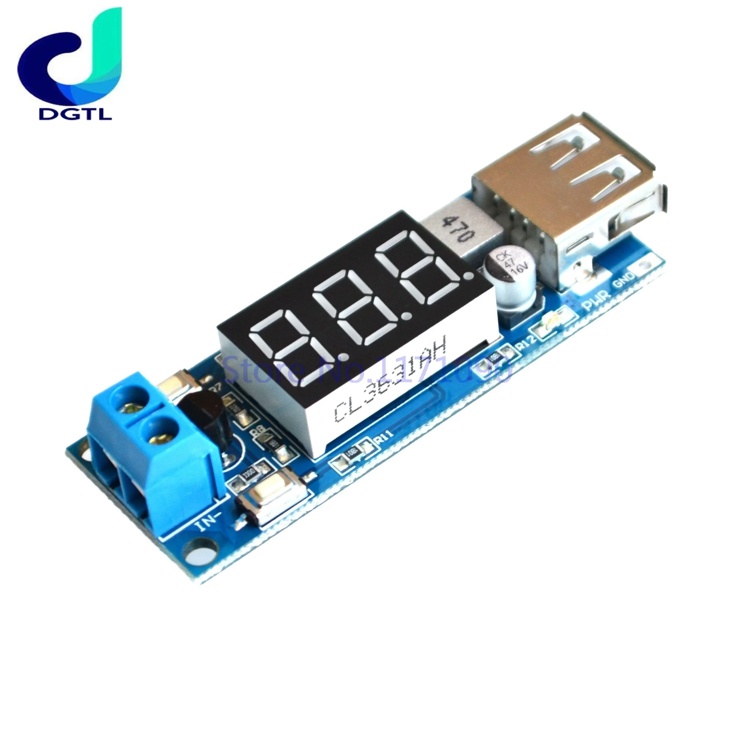 

DCDC step-down power supply module / battery voltage meter + 5V 2A USB charging