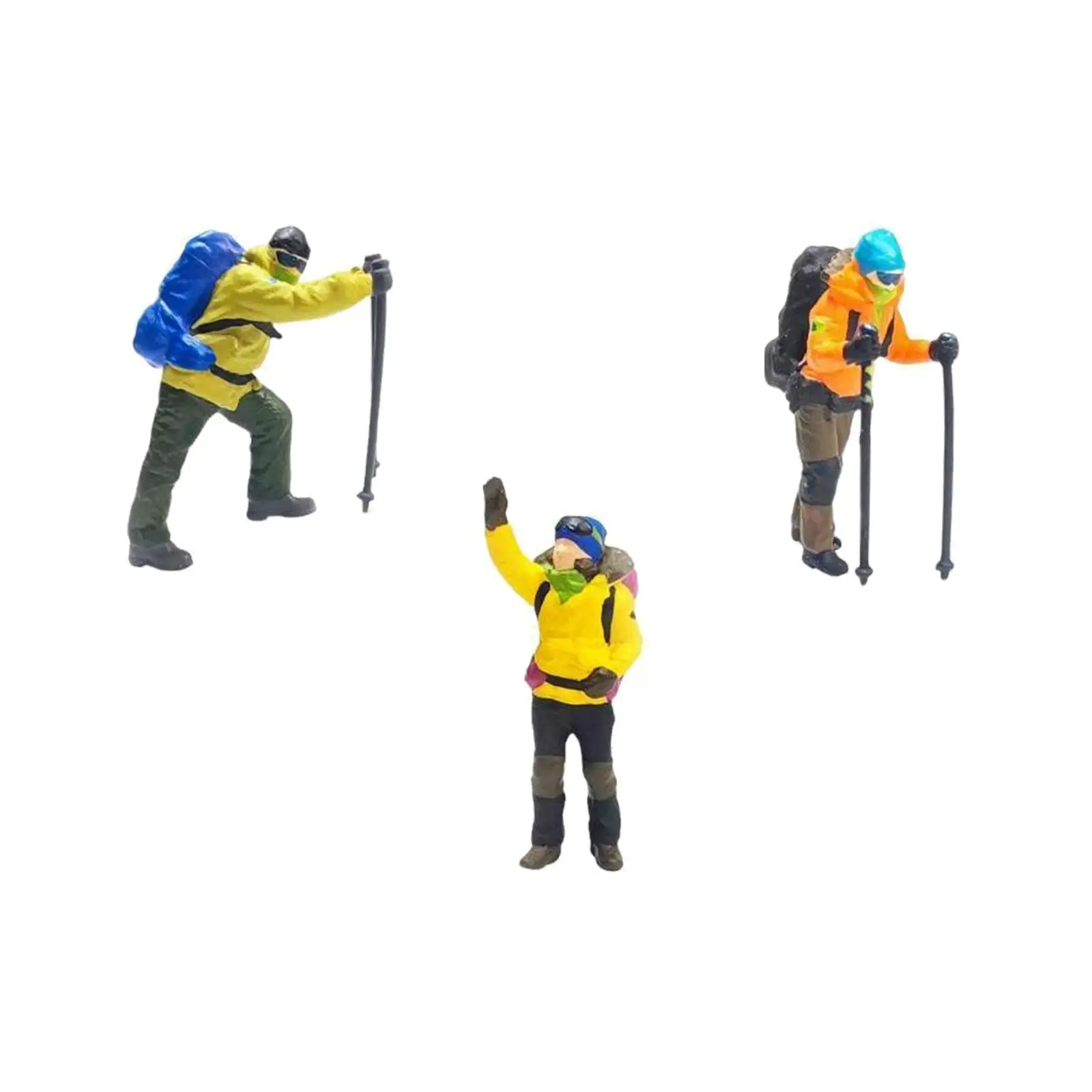

3x Mini 1:64 Hiking Figure Street Dioramas Movie Props Layout Decoration