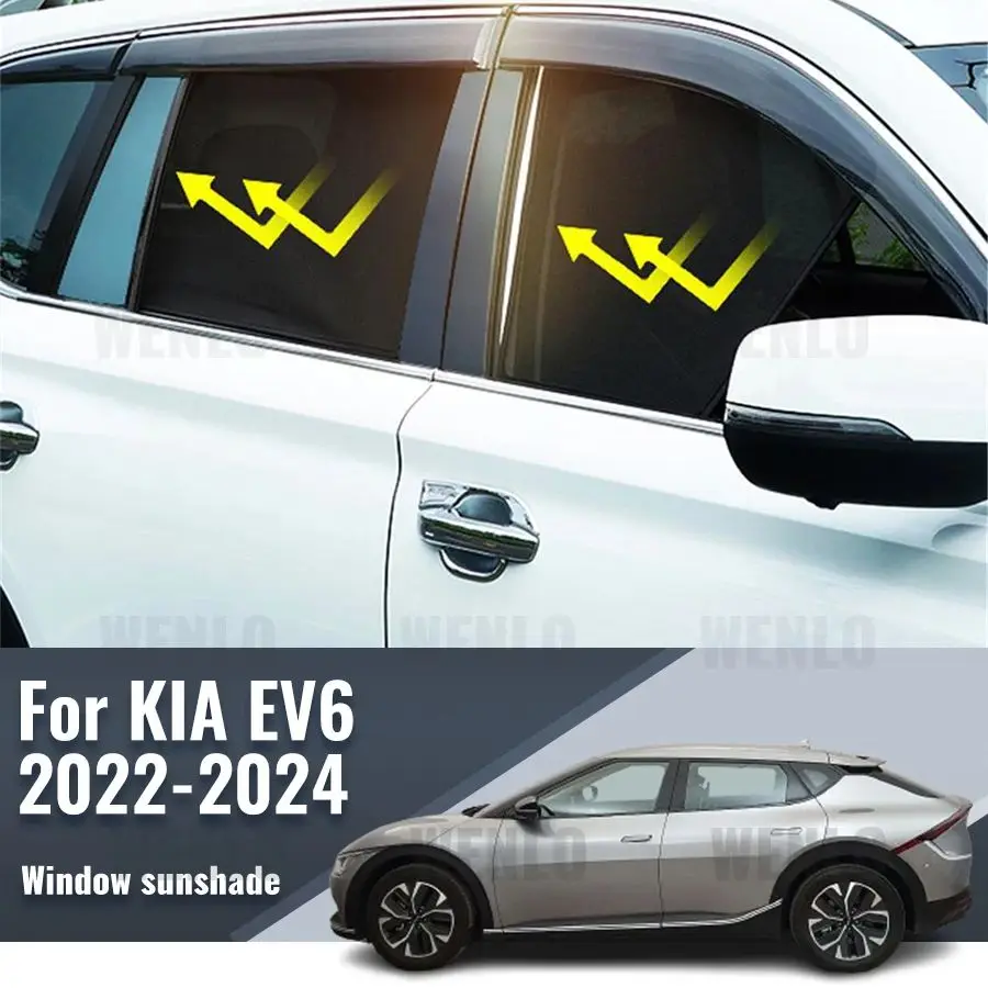 

For Kia EV6 2022 2023 2024 2025 Car Sunshade Front Windshield Accessories Vehicle Curtain Side Window Sun Shade Visor Protector