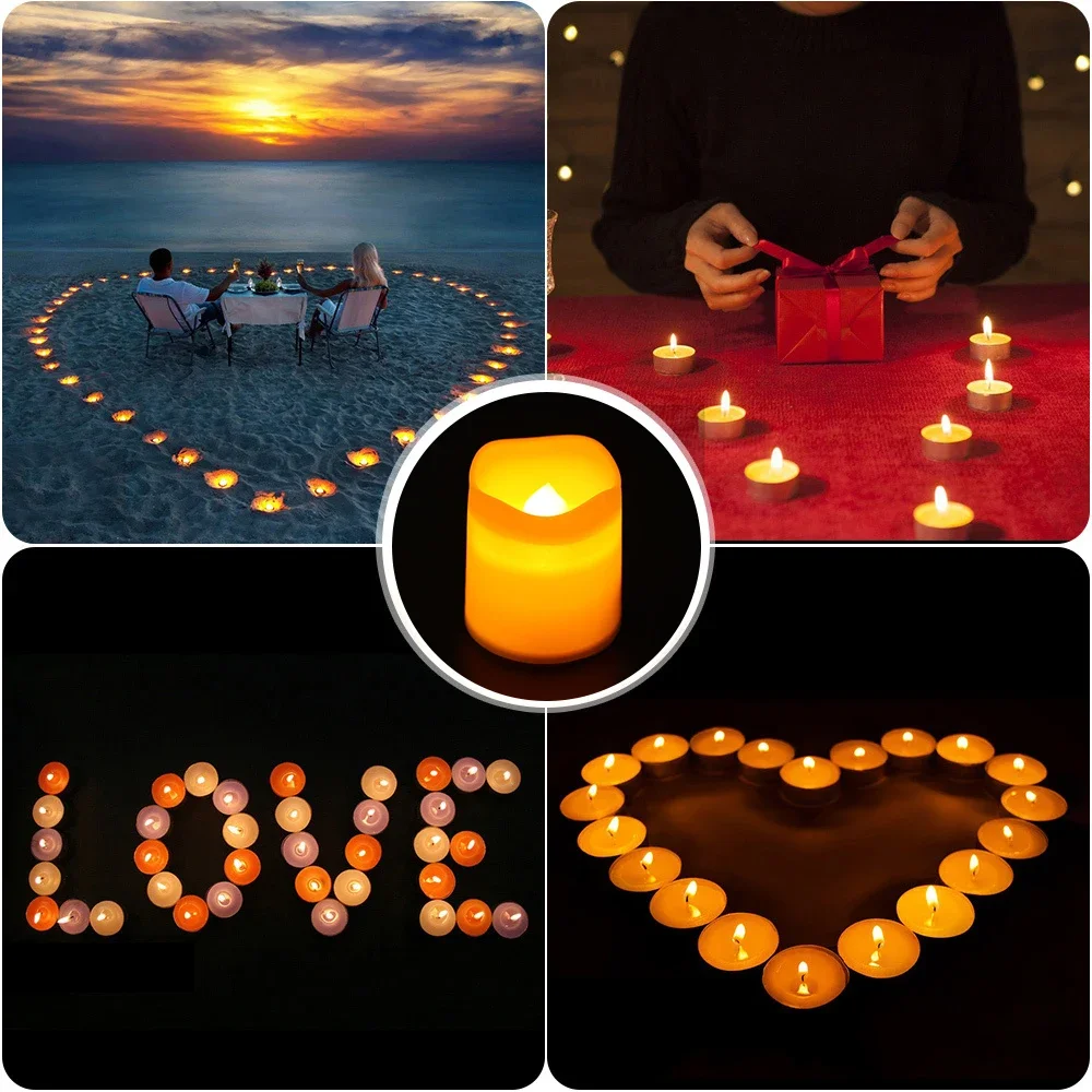 1/2/4/8Pcs LED Candle Wave Port Zasilanie bateryjne Fałszywe świece elektryczne Bezpłomieniowe świąteczne dekoracje ślubne Tealight