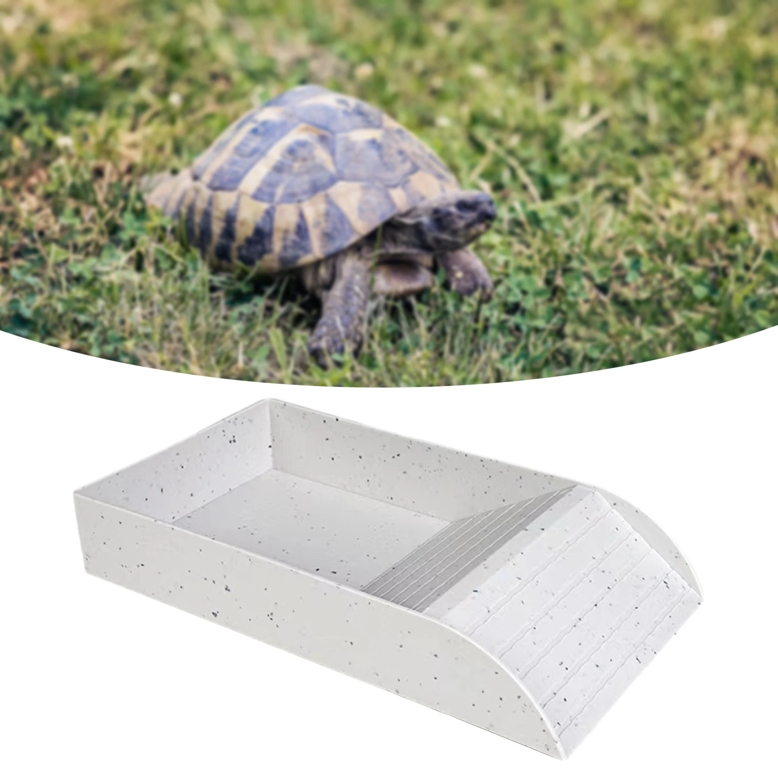 Turtle Reptile Pool Reptile Bathing Pool Large with Slope Reptile Water Bowl Turtle Bathing Reptile Water Bowls Pet Supplies