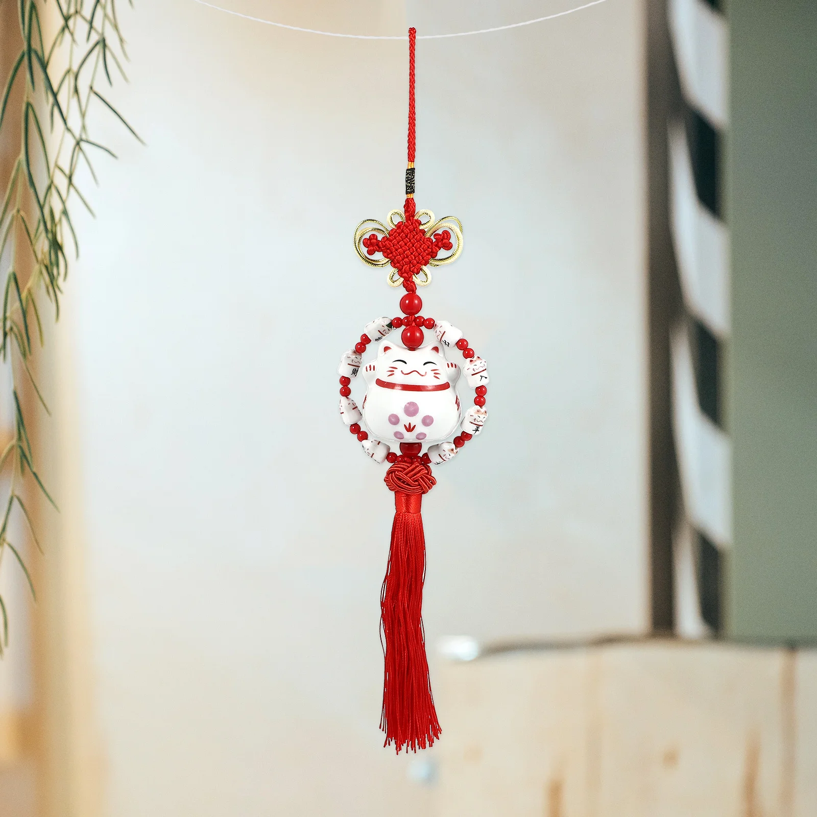 

Cat Car Ornament Ceramic Hanging Adornment Lovely Decor for Home Office Vehicle 1Pcs Cat Car Ornament