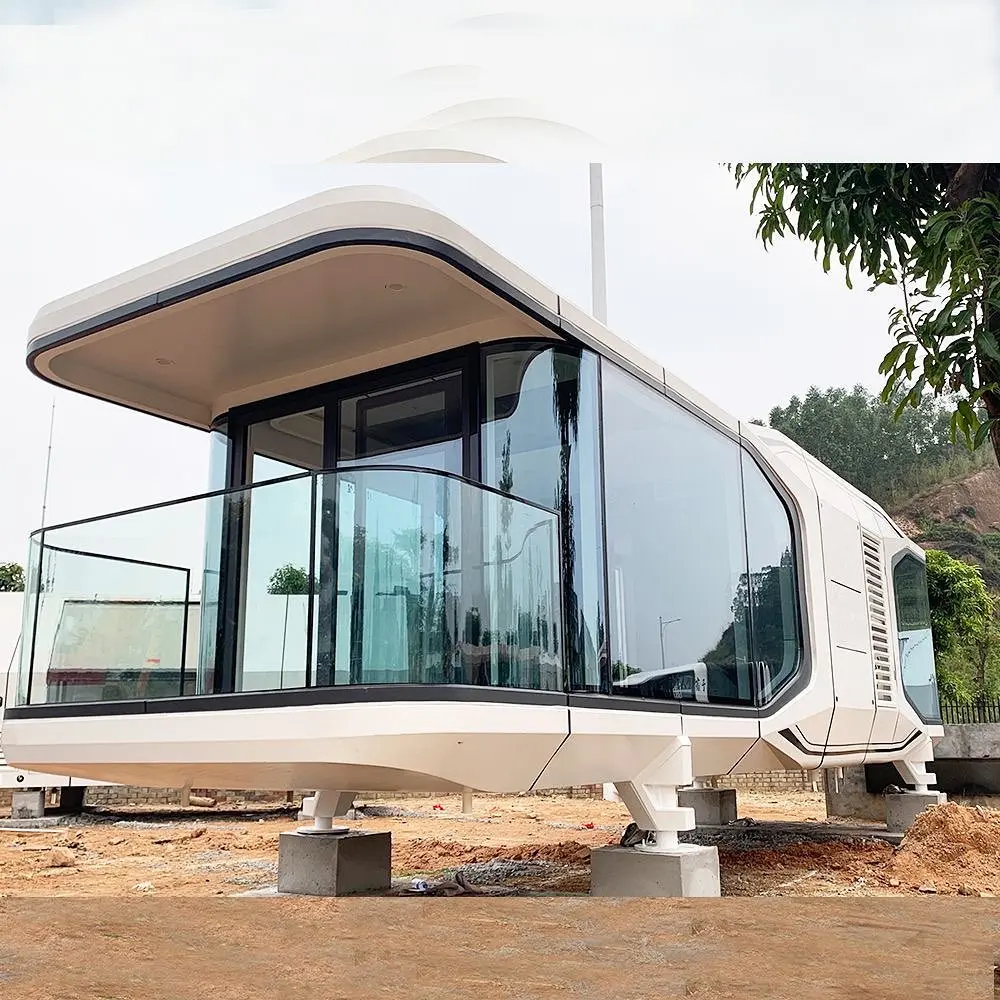 Capsula spaziale prefabbricata per casa Capsula spaziale vivente personalizzata con camere da letto Cucina Bagno per uso ufficio villa hotel