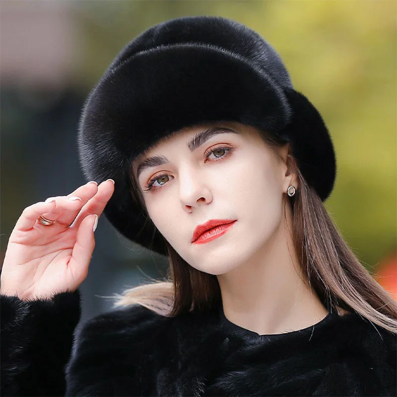 Winter Fashion Korean Edition Fur Hat Women's New Classic Fisherman Hat Thickened True Mink Warm Ear Protection Hat