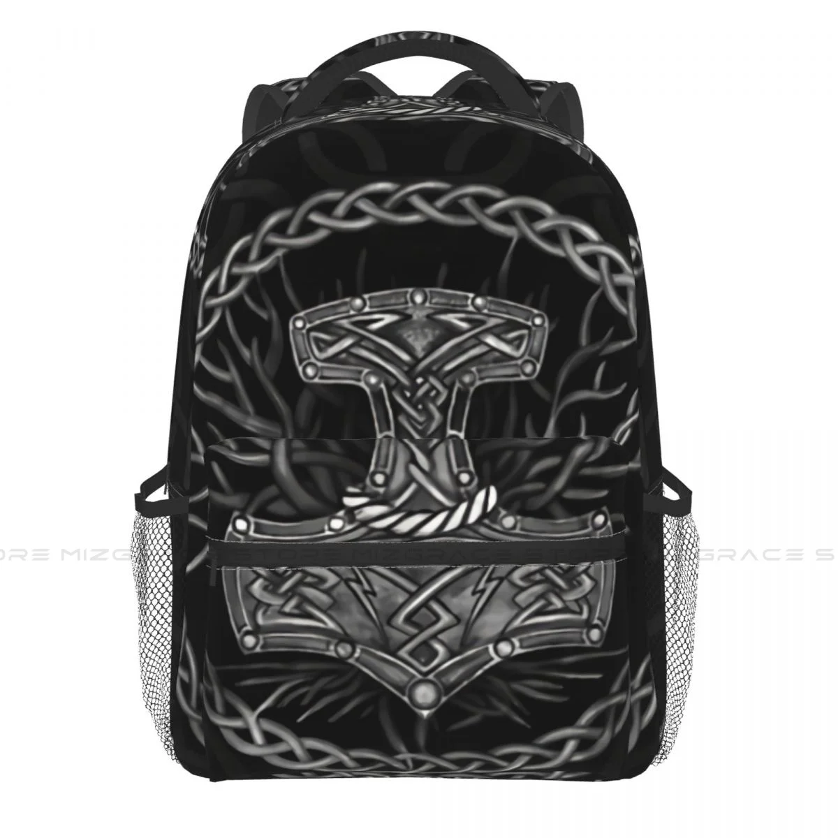 Large Capacity Casual School Bag Mjolnir The Hammer Of Thor And Tree Of Life Travel Laptop Backpacks Soft Rucksack for Teenager