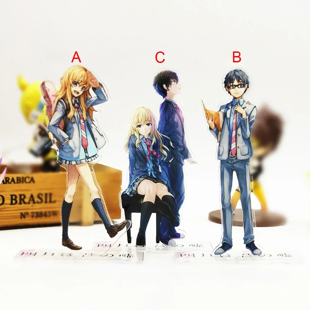 كذبتك في أبريل أريما كوسي ميازونو كاوري أنيمي الاكريليك الوقوف التماثيل مكتب الديكور كعكة توبر #1