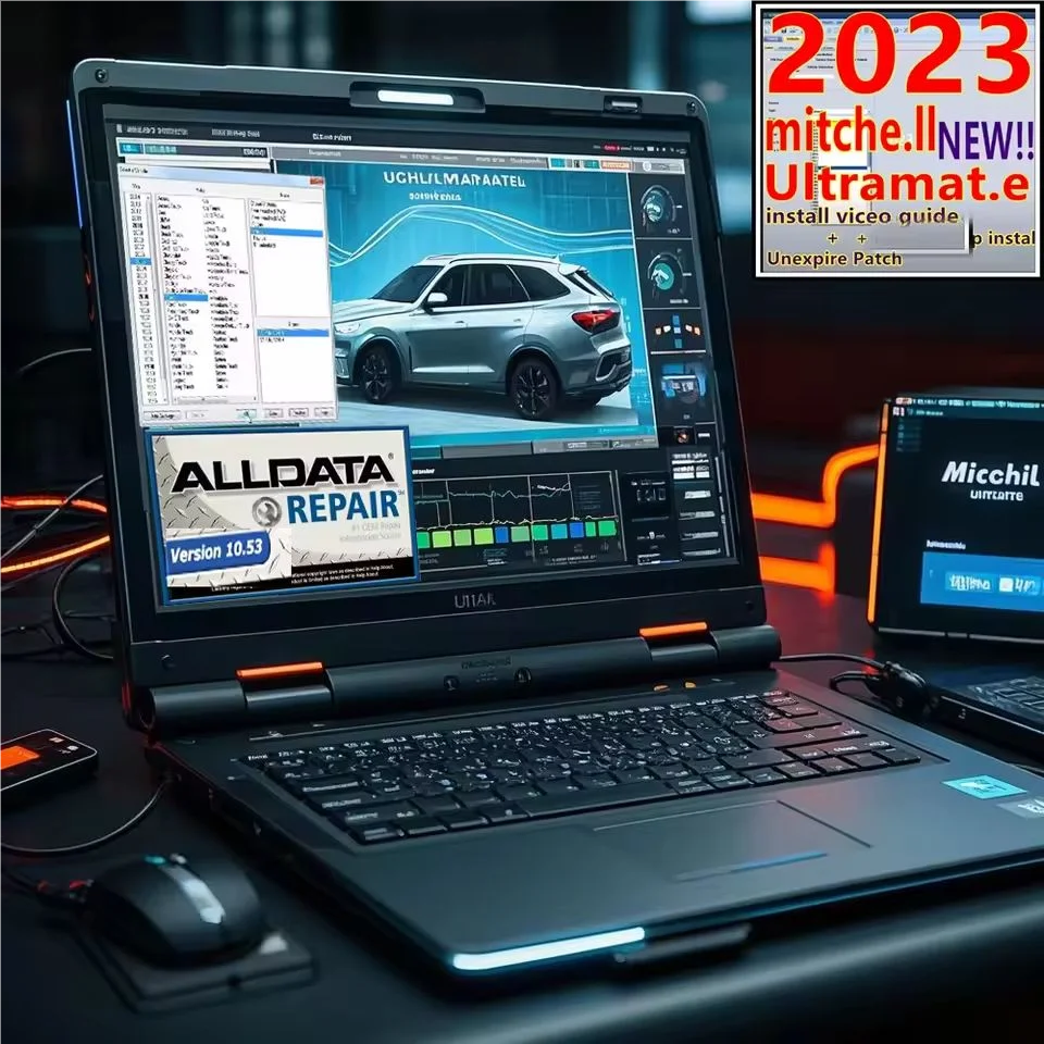 Software per auto Alldata 10.53 con diagrammi di cablaggio in profondità e Mitchell Ultramate 2023.07 per riparazioni auto avanzate