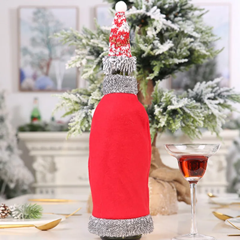 Christmas Wine Bottle Cover Merry Christmas Decorations For Home 2024 Christmas Ornament New Year 2024 Xmas Navidad Gifts